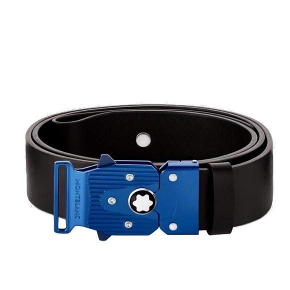 Montblanc M-Lock Belt Adjustable Black Leather New - Picture 1 of 4